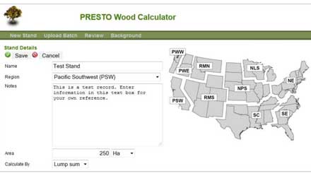 A snapshot showing the PRESTO interface